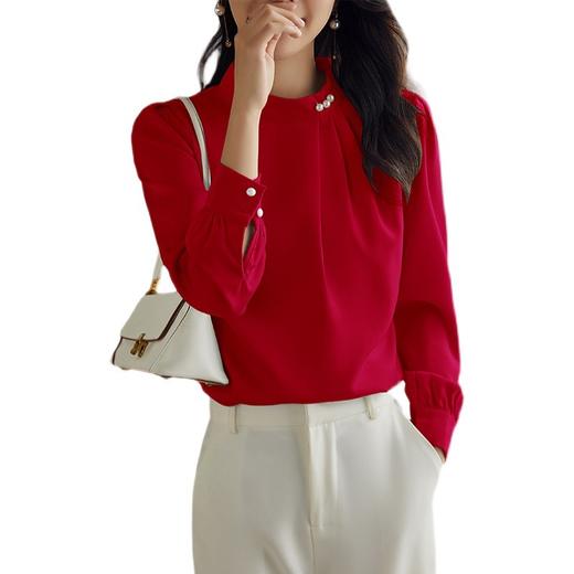 LX2023早春秋新款衬衣雪纺打底衫欧货上衣时尚洋气衬衣女 商品图4