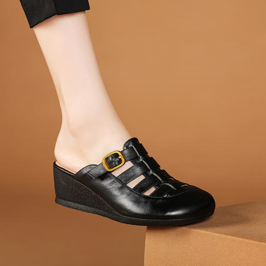夏季新款，真皮坡跟罗马凉鞋XYM-k755 商品图7