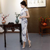 N49淡雅脱俗2023春夏新款气质中国风优雅长款仿真丝旗袍 商品缩略图2