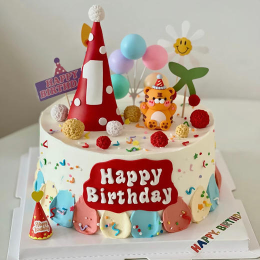 缤纷虎宝宝周岁儿童蛋糕（百分百进口动物奶油） 商品图0
