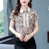 LX-2023夏季新款碎花雪纺衫大码显瘦polo领短袖衬衣妈妈装遮肚显瘦 商品缩略图1