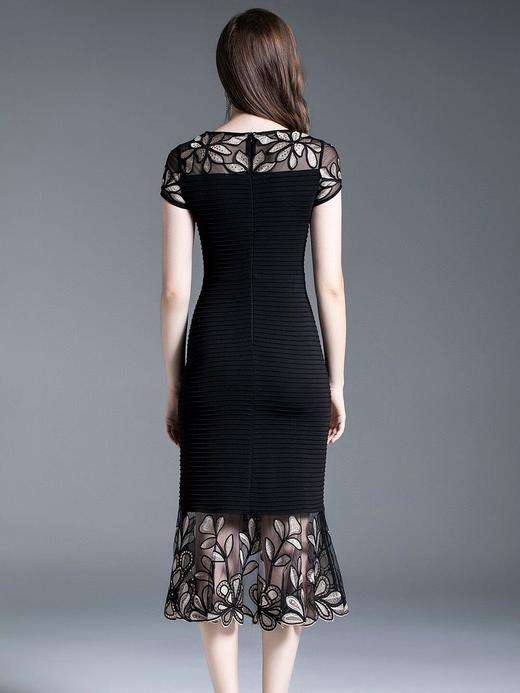 大码中老年女装宴会礼服新款刺绣妈妈连衣裙DNO-2F8759 商品图4