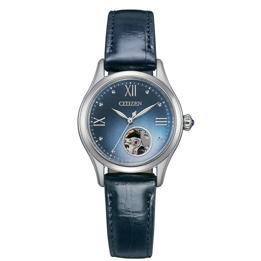 西铁城/CITIZEN时尚休闲镂空皮带机械女表PR1041-18N 商品图3