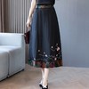A9066半身裙2023夏季新款中式国风刺绣妈妈洋气真丝中长裙 商品缩略图0