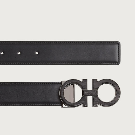 【一】FERRAGAMO 菲拉格慕 男士可调式皮革GANCINI腰带 黑色 67 9110 587067 商品图1