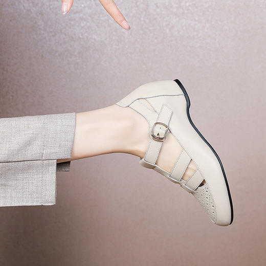 夏季新款，真皮镂空洞洞坡跟凉鞋XYM-k757 商品图10