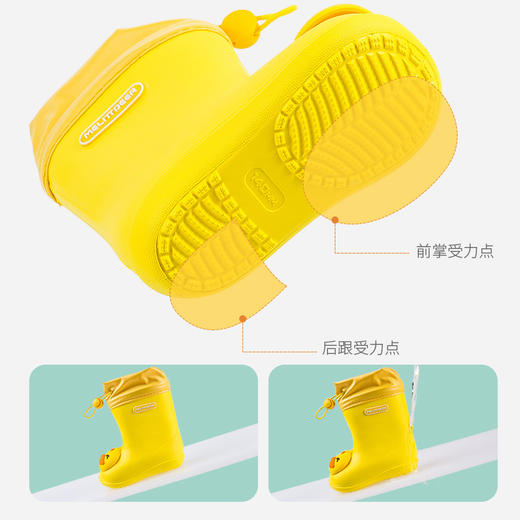 【卡通立体鸭雨鞋！轻盈不累脚】小鹿米利儿童雨鞋 宝宝束口水鞋柔软一体成型无异味儿童雨靴 商品图2