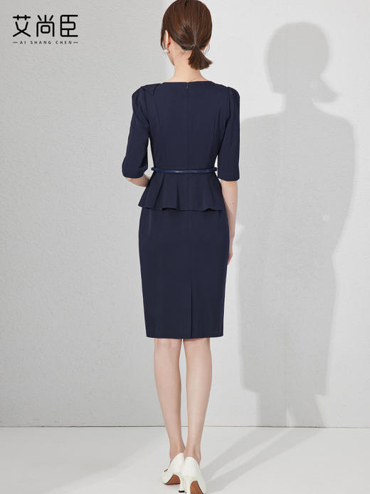 艾尚臣职业连衣裙女气质中袖夏季新款通勤正式场合裙子薄款 商品图3