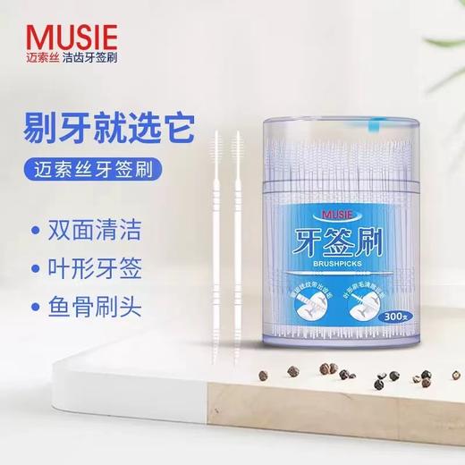 【中欧班列精选】台湾迈索丝牙签刷 原装进口英国进口细滑牙线棒牙缝清洁两用 300支/盒 商品图0