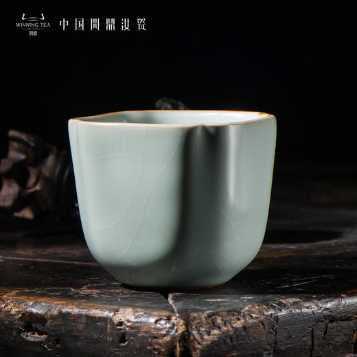 问鼎汝瓷鼎峰系列天青老款高四喜杯 商品图0
