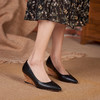 舒适时尚，坡跟尖头真皮单鞋DZM-FF503 商品缩略图1