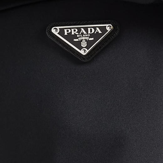 PRADA 普拉达 男士弹力科技面料珐琅金属三角形徽标休闲裤 黑色 SPH252 11QL F0002 商品图3