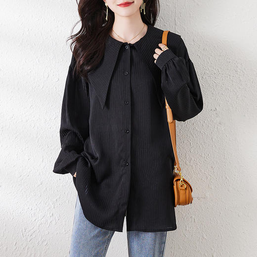 春季新款，大码欧货时尚宽松海军娃娃领衬衫气质设计感长袖KQL-A08N6305 商品图0