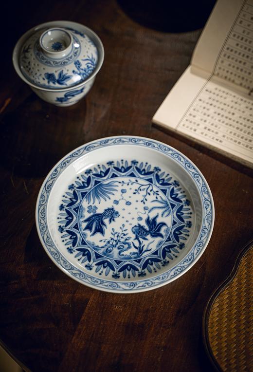 富玉窑  景德镇手工青花玲珑仿古金玉满堂茶具套组 商品图2