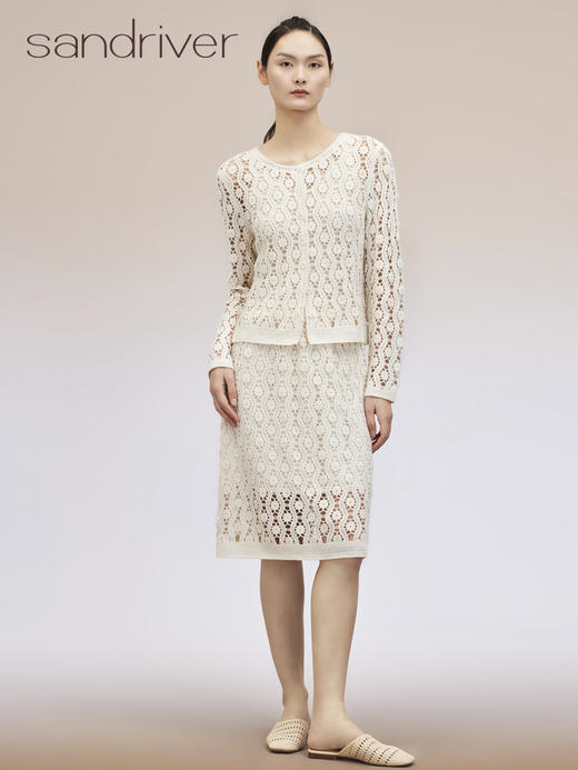 羊绒钩花女式半裙 SJS95K057K 商品图6