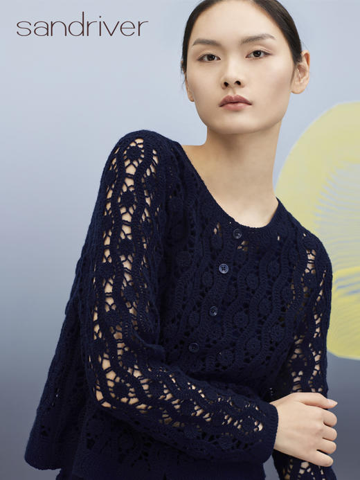 钩花小香风开衫 SJS95W006W 商品图0