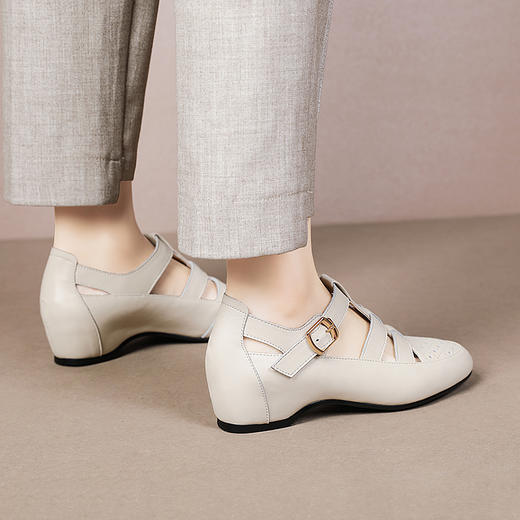 夏季新款，真皮镂空洞洞坡跟凉鞋XYM-k757 商品图9