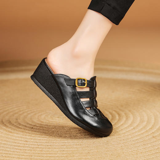 夏季新款，真皮坡跟罗马凉鞋XYM-k755 商品图5