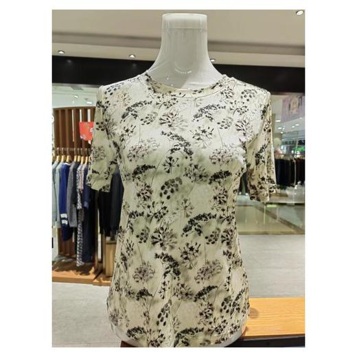 3楼珍贝桑蚕丝印花圆领短袖女衫 商品图0