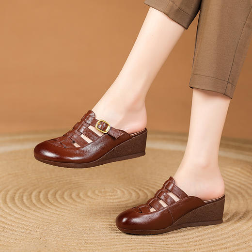 夏季新款，真皮坡跟罗马凉鞋XYM-k755 商品图8