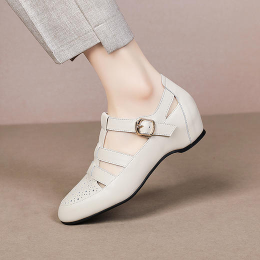 夏季新款，真皮镂空洞洞坡跟凉鞋XYM-k757 商品图8