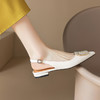 优雅法式，混种羊皮尖头金属装饰后空凉鞋YCJX-HL-1382 商品缩略图1