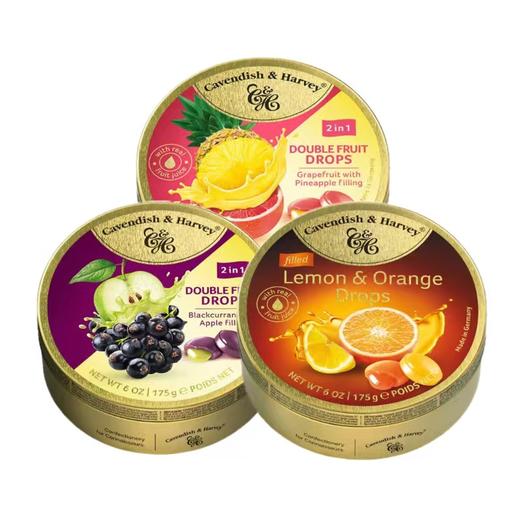 德国嘉云糖夹心系列175g 菠萝味夹心葡萄柚味糖/柠檬橙味夹心糖/苹果味夹心黑加仑子味糖 双层水果糖 060070-9/060070-13/060070-14 商品图0
