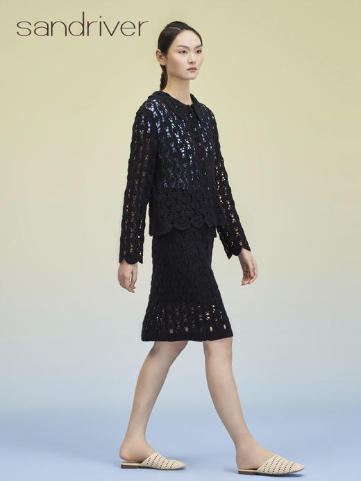 羊绒钩花女式半裙 SJS95K057K 商品图4