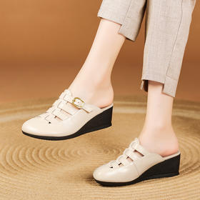 夏季新款，真皮坡跟罗马凉鞋XYM-k755