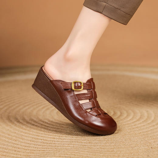 夏季新款，真皮坡跟罗马凉鞋XYM-k755 商品图9