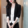 MZSMZ3052 欧洲站2023春装假两件设计感拼接衬衫西装上衣不规则洋气别致 商品缩略图2