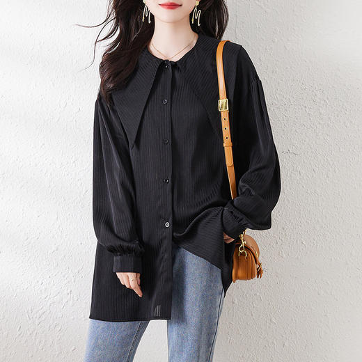 春季新款，大码欧货时尚宽松海军娃娃领衬衫气质设计感长袖KQL-A08N6305 商品图1