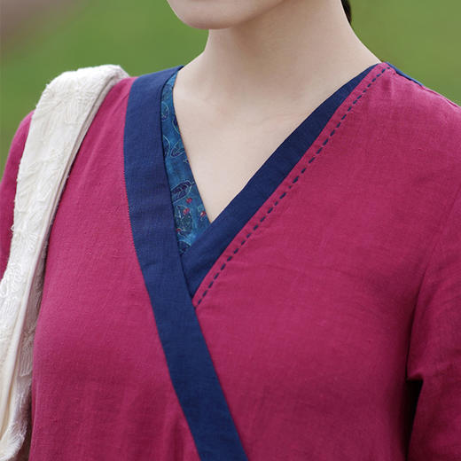 裁缝学苑AS21民族风亚麻V领连衣裙纸样长裙子新款衣服装女装打版 商品图4