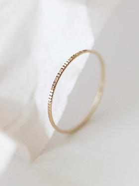 AWU｜R1 - Ray Vertical Ring【 光 】 [  竖刻面 戒指 14K金 ]