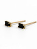 AWU｜NE-033 mini black baguette studs earrings [ 黑尖金石 耳钉 14K金] 商品缩略图0