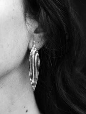 AWU｜BB1 - Bamboo Earrings Leaf LG [ 竹 大叶 耳环 ]