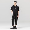 PINLI品立2023夏季新款男士黑色九分裤宽松潮牌提花直筒休闲裤子B232117013 商品缩略图3