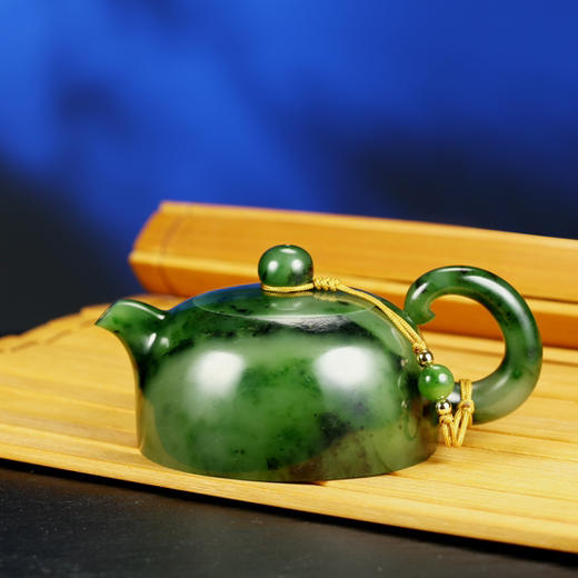 和田玉（碧玉）玉壶--高把贵妃壶(宋鸣放6665) 125.55G 商品图2