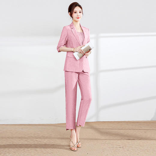 春夏新款，职业女装小脚裤+吊带衫+西装外套女装三件套QYM-YM-A2232-Y 商品图5