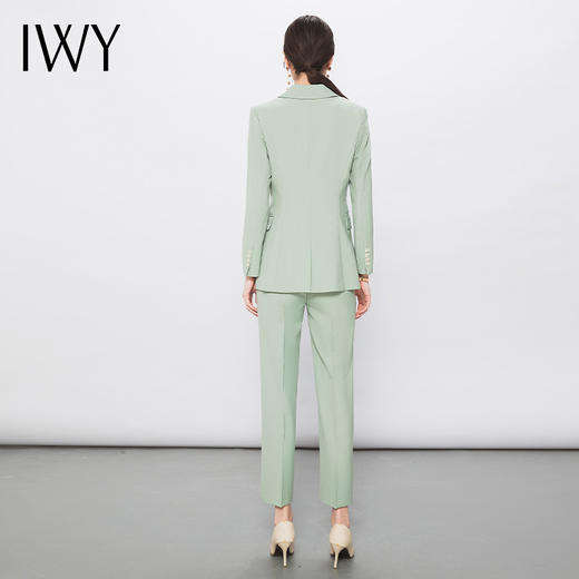 IWY/高端春夏浅绿色西装外套设计感双排扣西装上班职业套装CP0113 商品图4