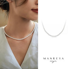 【孤品仅1条】Manreya玛芮雅洛丽塔baby18k金极光珍珠素链4-4.5mm