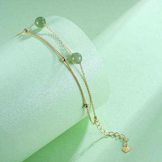 子佩集S925银【翠萝】手链【AS00396】和田碧玉镀金2303 商品图3