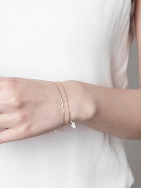 AWU｜R5 - Ray ball chain Bracelet [光 手链 14K金]
