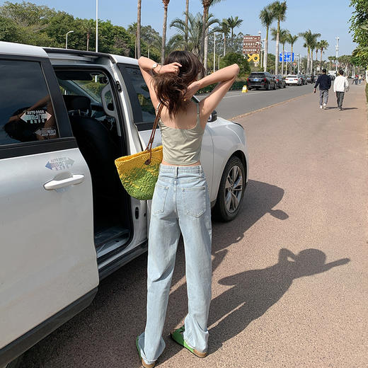 <曾小咸推荐>特价特惠秒杀款  仅此今天 活动结束下架 浅蓝色牛仔裤女夏装新款复古百搭高腰直筒阔腿裤拖地长裤 日常139.99 立降60 元 今天秒杀价79.99 ！！ 商品图3