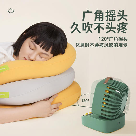 【广角低噪摇头风扇】新款桌面3档摇头风扇 充电便携香薰扇小夜灯静音空调扇 商品图2
