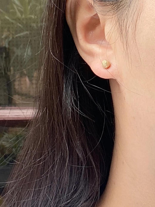 AWU｜NE-003 - Ball Earrings [ 磨砂圆珠 耳钉 14K金] 商品图1