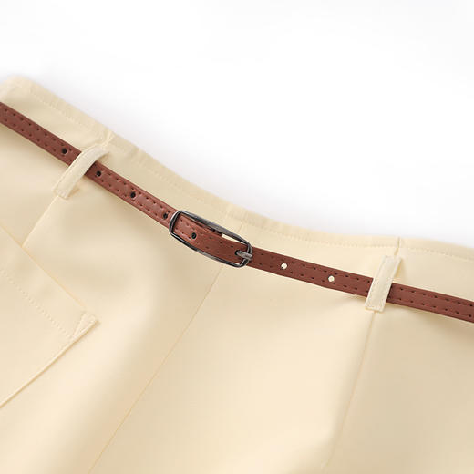 气质复古，时尚V领灯笼七分袖衬衫+前开叉半身裙两件套装女WLZD-2303411 商品图3