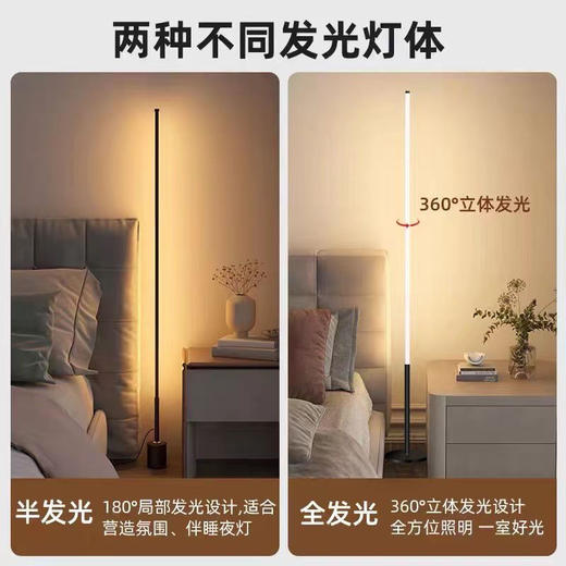 极简落地灯ins墙角简约轻奢卧室床头灯护眼起夜led创意遥控氛围灯 商品图5