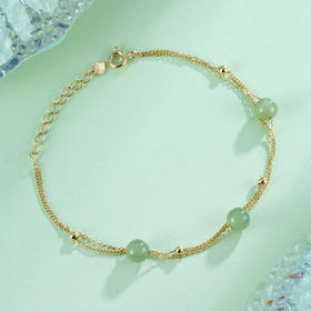 子佩集S925银【翠萝】手链【AS00396】和田碧玉镀金2303