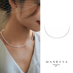 【孤品仅1条】洛丽塔baby18k金极光珍珠素链3.5-4mm